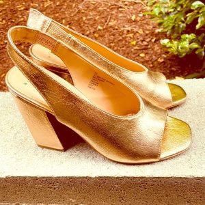 Rose Gold Open Toe Slingback